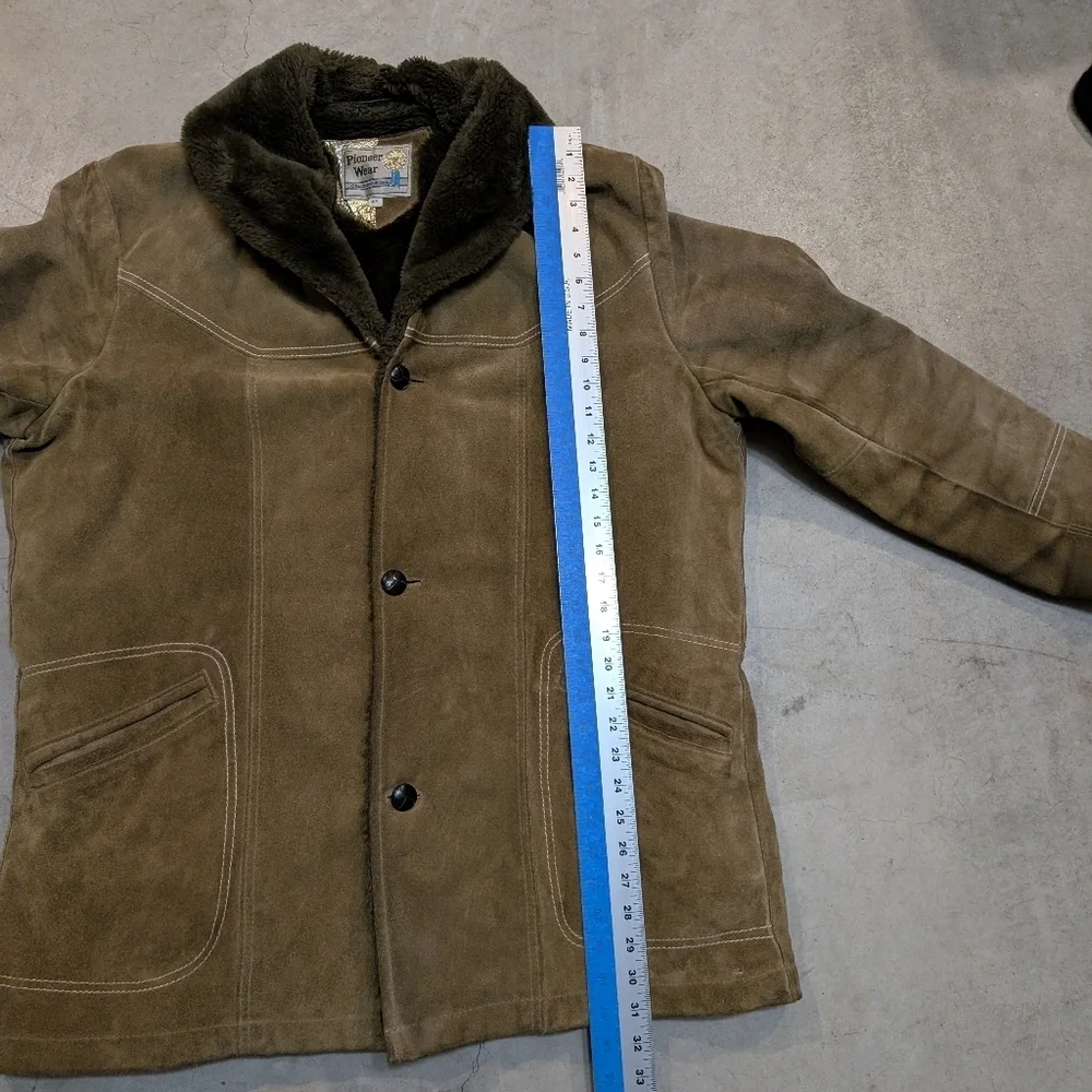 VTG Pioneer Wear Overcoat Men's 42 (S-M) Brown Faux Lined Outerwear USA Made